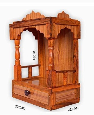 om namo Online wood temple size ( Hight 45cm Width 22 Length 32cm ) Engineered Wood Home Temple(Height: 45, Pre-assembled)