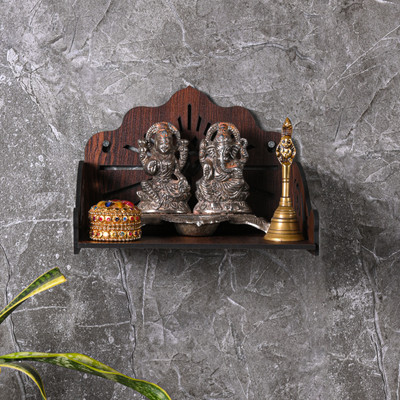 TrendyHouse Premium Wooden Om Carved Pattern Devghar, Set-Top Box Stand Mandir Temple Engineered Wood Home Temple(Height: 16.002, DIY(Do-It-Yourself))