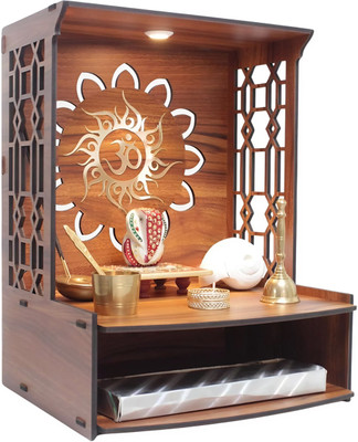 KITCHELLENCE Engineered Wooden Temple Handcrafted Design Pooja Mandir for Home & Office Engineered Wood Home Temple(Height: 39, DIY(Do-It-Yourself))