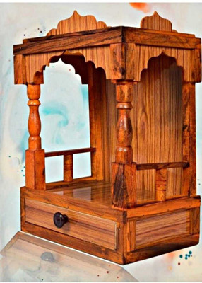 Yellow diamond beautiful wooden Plywood Mandir for Pooja Home Decoration Wall Hanging temple Engineered Wood Home Temple(Height: 45, Pre-assembled)