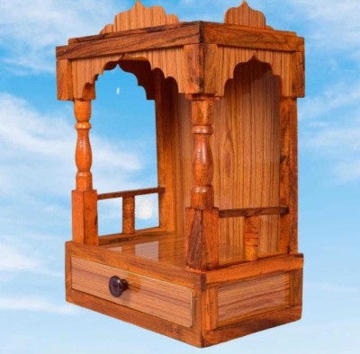 Nayra Engineered Handicraft Wooden Temple Solid Wood Home Temple(Height: 20, Knock Down)