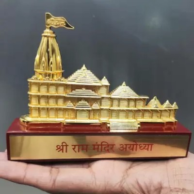 ViaZAID Wooden Temple Shri Ram Mandir Ayodhya 3D for CAR Deshboard Home Decor Gift Solid Wood Home Temple(Height: 6, Pre-assembled)