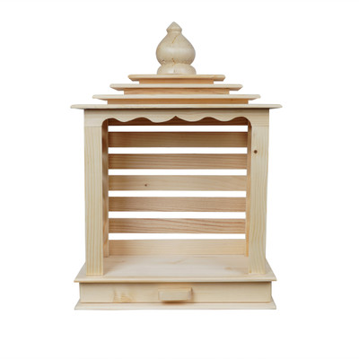 PGen SIZE MEDIUM 10x15x4.5 Inches Beautiful Handcrafted Decorative Temple/Mandir Solid Wood Home Temple(Height: 12, Pre-assembled)