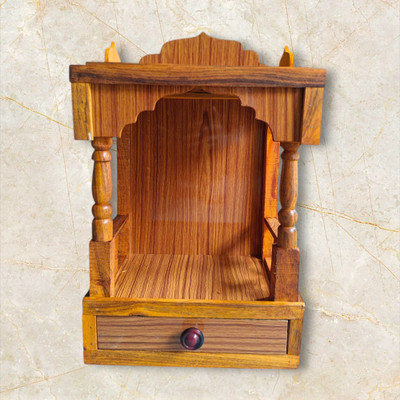 Namo Enterprises Pooja Mandir (45*32*22) wood temple for home Solid Wood Home Temple(Height: 45, Pre-assembled)