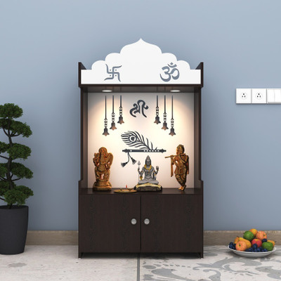 Das Compact MDF Pooja Mandir for Home | Temple with Drawer & Bell Design Engineered Wood Home Temple(Height: 115, DIY(Do-It-Yourself))