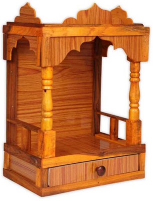 Assal SHIVJI mandir for Pooja Home Decoration Wall Hanging Beautiful Solid Wood Home Temple(Height: 45, Pre-assembled)