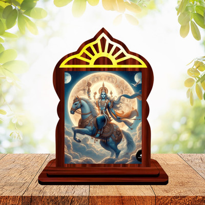 GiftsRange Chandra Dev Chandra Som Lord Moon Temple Mini Engineered Wood Home Temple(Height: 10.5, Pre-assembled)