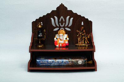 STASTORE ART Wooden Wall Mounted Hanging Puja Mandir for Home Wall Office &Shop Engineered Wood Home Temple(Height: 28, DIY(Do-It-Yourself))