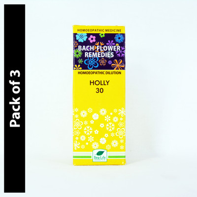 New Life Laboratories Bach Flower Remedies Holly 30 30 Dilution(3 x 30 ml)