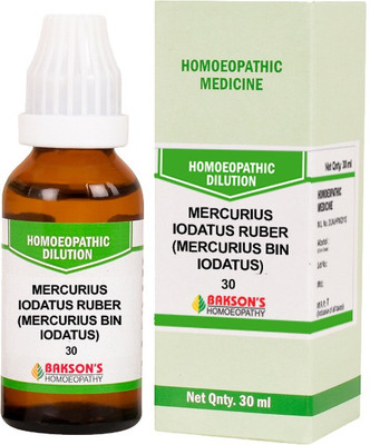 Bakson's Homoeopathy Mercurius Bin Iodatus (Mercurius Iodatus Ruber) 30 Dilution(30 ml)