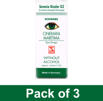Dr.Willmar Schwabe Germany Cineraria Maritima D2 (Without Alchohol) Eye Drops(3 x 10 ml)