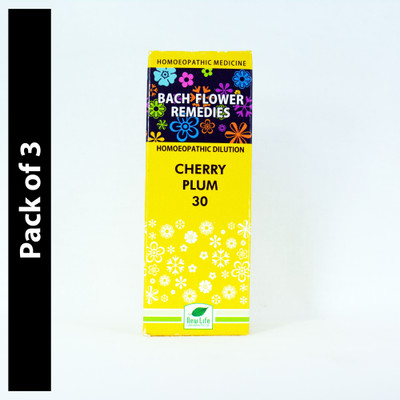 New Life Laboratories Bach Flower Remedies Cherry Plum 30 30 Dilution(3 x 30 ml)