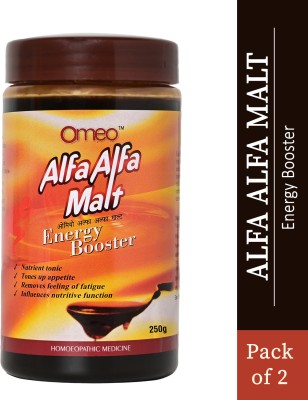 Bjain Omeo Alfa Alfa Energy Booster Pack of (2 X 250 g) Malt(2 x 250 g)