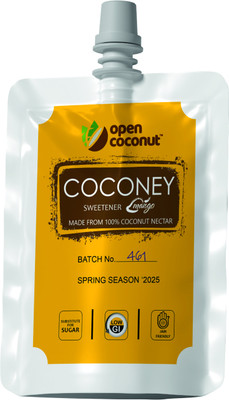 open coconut Coconey Sweetener Mango Bee-Free Honey From Nectar Natural Jain Friendly(250 g)