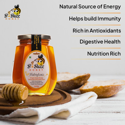 bbuzz Organic Multi Flora Honey Ayurvedic & Unprocessed(500 g)