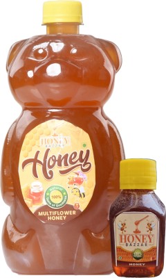 honeybazzar Natural Organic Multi-flower Honey 100g extra pack 900g +100g (1000 g)(1000 g)