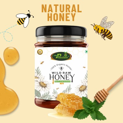 pasutam Raw Honey Pure Natural & Unfiltered Wild Organic Raw Honey No Sugar Adulteration(500 g)
