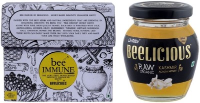 Beelicious Bee Immune Shotz, (80g) & Raw Organic Kashmir Acacia Honey (250g) -(330 g)