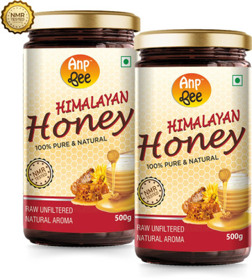 ANP BEE Raw Unpasteurized Pure Himalayan Multiflora Honey 500g (Pack of 2) | NMR Tested(2 x 0.5 kg)