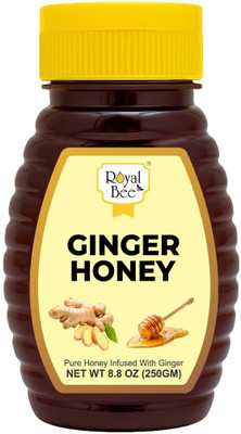 Royal Bee Ginger Honey – Pure, Natural & Unprocessed, Infused with Real,Boosts(250 g)