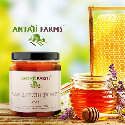 ANTAJI FARMS Unpasteurized SMR tested Raw Litchi Honey( Pack of1,250GM)(250 g)