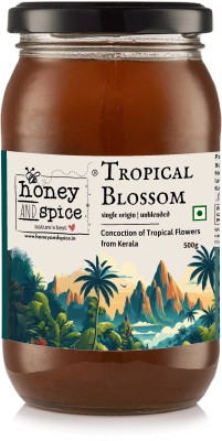 honey and spice Tropical Blossom raw honey - From Kerala Made by Apis Cerana Bees(500 g)