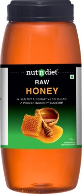 nutndiet Raw Honey | Unprocessed Unheated | Pure and Natural |Plastic Bottle(1000 g)