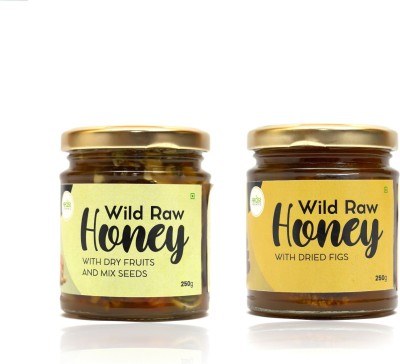 Feast Organic Wild Honey with Dry Fruits & Mix Seeds and With Figs Combo |Pure, Healthy &Tasty(2 x 250 g)