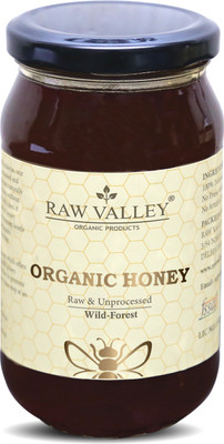 RAW VALLEY Raw Organic Honey | NPOP Certified| Unprocessed & Unpasteurised| NMR Tested Pure(500 g)