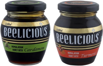 Beelicious Himalayan Honey with Cardamom & Himalayan Honey with Turmeric(2 x 250 g)