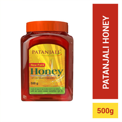 PATANJALI Pure Honey, No Sugar Added, Unprocessed and Organic Honey, Shahed(500 g)