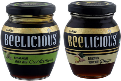 Beelicious Himalayan Honey with Cardamom & Eucalyptus Honey with Ginger(2 x 250 g)