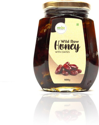 Feast Organic Wild Honey with Dates 500g | Wild Honey with Dry Fruit (Dates)(500 g)