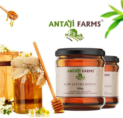 ANTAJI FARMS Unpasteurized SMR tested Raw Litchi Honey( Pack of1,500GM)(500 g)