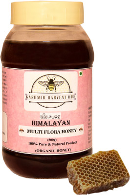 kashmir harvest hub Pure Himalayan Multi Flora Honey | NMR Tested | Unprocessed | Immunity Booster(500 ml)