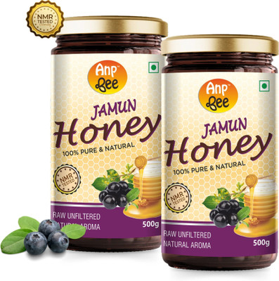 ANP BEE Raw Unpasteurized Pure Blueberry/Jamun Honey 500g (Pack of 2) I NMR Tested(2 x 0.5 kg)