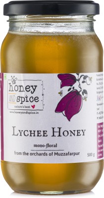 honey and spice Lychee Honey| Natural, Organic & Pure| Unprocessed & No Added sugar(500 g)