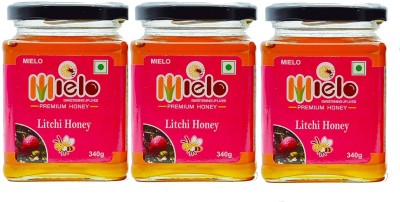 mielo Honey 1 kg, Natural Litchi Flavour Pure Unprocessed Honey - Combo Pack of 3(3 x 340 g)