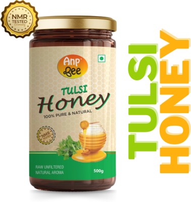 ANP BEE Raw Unpasteurized Pure Tulsi Honey with Natural Aroma 500g I NMR Tested(500 g)