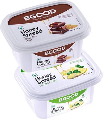 BGOOD Honey Spread Combo - Chocolate Millet & Lemon Ginger for Kids | No Preservatives(2 x 250 g)