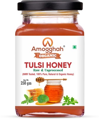 amogghah Organic Tulsi Honey | NMR Tested | Raw Unprocessed Honey | No Added Sugar-250 Gm(250 g)