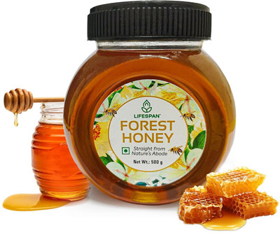LifeSpan Organic Forest Honey|Natural Healthy and Pure Honey|Collected from Deep Forest(500 g)