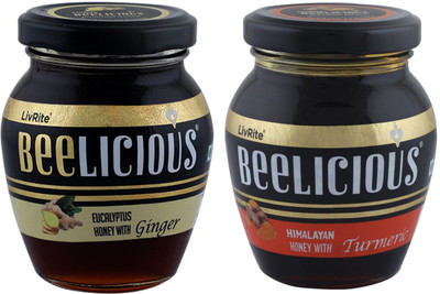 Beelicious Eucalyptus Honey with Ginger & Himalayan Honey with Turmeric(2 x 250 g)