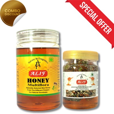 alif Pure Natural Honey with Dry Fruits & Mix Seeds and Multiflora Honey Combo Pack(2 x 0.75 kg)