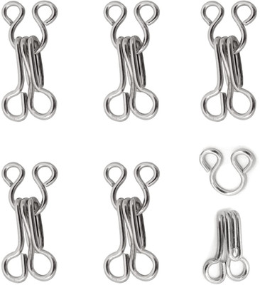 snehatrends ARU 100pair Combo Bra Hooks and Eyes Clothing Sewing Pack of 100 Sets Silver Hook Eye(Pack of 100)