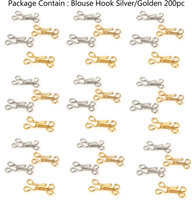 Crafts Haveli Blouse Hook Silver/Golden 200pc Hook Eye(Pack of 200)