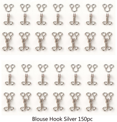 Crafts Haveli Blouse Hook Silver 150pc Metal Hooks & Eyes for Saree Blouse Hook Eye(Pack of 150)