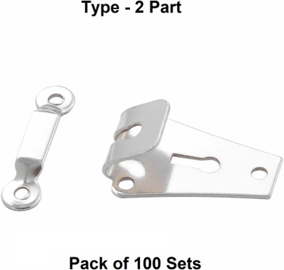 Jyoti Trouser Hook - 2 Parts, (100 Sets of Steel Material in Nickel Finish) - 1 Pouch Hook Eye(Pack of 100)