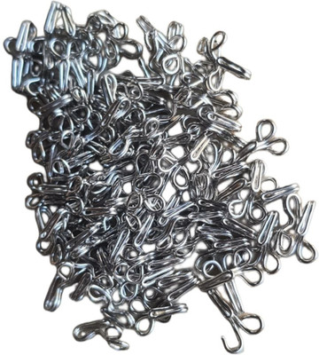 Lucknow Crafts Silver Blouse Hooks Ladies Blouses, Dresses, etc. Hook Eye (Pack of 100 Pcs.) Hook Eye(Pack of 100)
