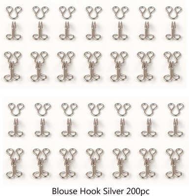 Crafts Haveli Blouse Hook Silver 200pc Metal Hooks & Eyes for Saree Blouse Hook Eye(Pack of 200)